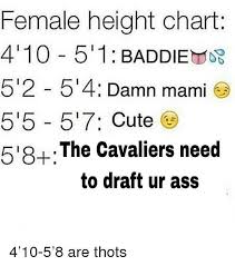 female height chart 410 51 baddie 52 54 damn mami 55 5