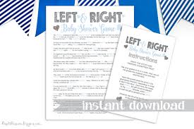 Silver Glitter Left Right Story Game Blue And Silver Baby Etsy Hearts Baby Shower Theme Heart Baby Shower Heart Printable