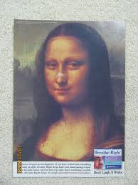 1995 Original Ad) Breathe Right Strips (Mona Lisa) Don't Laugh. It Works.