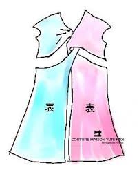 ねじって作る洋服の構造と仕組み ひねる場合とひねらない場合 couture maison yuri toi ユリトワ ドレスの縫製型紙 リフォームした服 ドレスの縫製