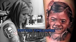 Baby tattoo ideas for dads. Tattoo Time Lapse Tatu Baby Tattoos Black And Grey Child Portrait Youtube
