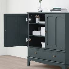 lommarp kast donker blauwgroen 102x101 cm ikea in 2020 donker blauwgroen opbergkast ikea groene kasten