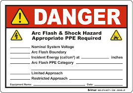 Shock Hazard 240 Volts To 500 Label