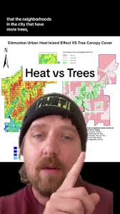 Edmonton neighbourhoods with greater tree canopy coverage are cooler