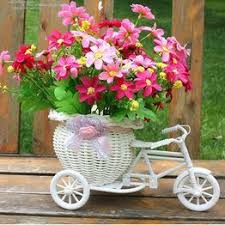 Plastikdreirad Fahrrad Entwurfs Blumenkorb Behalter Fur Blumen Betriebshaus Weddding Dekoration Blumenkasten Balkon Blumen In Einer Schachtel Korb Mit Blumen