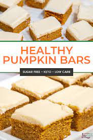 Healthy Keto Pumpkin Bars Recipe With Cream Cheese Frosting Recipe Healthy Pumpkin Bars Low Calorie Pumpkin Keto Dessert Easy