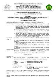 Paud jateng september 22, 2015. Contoh Sk Operator Ra Madrasah