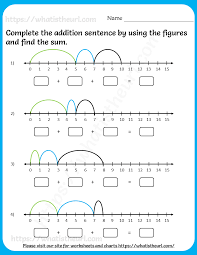 addition sentence using number line worksheets for grade 2 set 2 your home teacher
