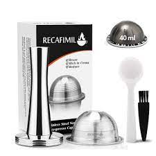 Nespresso vertuo chrome by breville. I Cafilas Refillable Reusable Vertuo Capsules Stainless Steel Coffee Pods Compatible With Nespresso Vertuo Machine With 1 Spoon 1 Brush Capsule Tamper Buy Online In Qatar At Qatar Desertcart Com Productid 131563559