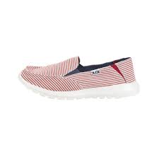 And this is just the beginning. Hey Dude Shoes Ava Stripes Red Slip On Mule