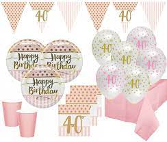 Nun habe ich keine blassen schimmer wie ich die dekoration machen soll. Xl 44 Teile Pink Chic Party Deko Set Zum 40 Geburtstag In Rosa Und Gold Glanz Fur 8 Personen