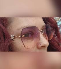 Diamond Rose Gold Polygon Sunglasses