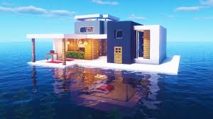 A water modern house in minecraft is a unique yet simple build that combines the aesthetics of a modern house with the beautiful. Minecraft Tutorial How To Make A Modern House On The Water With A Hidden Base 2020 Tuto Minecraft House Tutorials Minecraft Water House Cute Minecraft Houses
