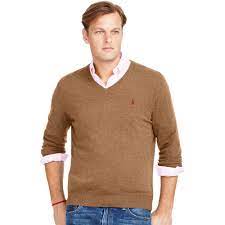 Available in regular sizes and big & tall sizes. Ralph Lauren Merino Wool V Neck Sweater In Real Camel Brown For Men Lyst