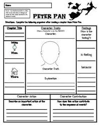 Analyze The Traits And Actions Of Characters From The Text Titled Peter Pan Using This Graphic Orga Character Trait Third Grade Reading Comprehension Peter Pan