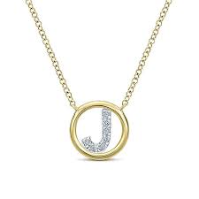 Choose from our yellow gold omega necklaces, yellow gold pendant necklaces, yellow gold collar necklaces and. Suspended Letter J Initial Set In 14k White Gold Framed By Loop Of 14k Yellow Gold Pendant Necklace Diamond Design