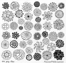 Big Set 44 Hand Drawn Flowers Clipart Flower Element Flower Silhouettes Png Eps Ai Vector Clip Art For Personal And Commercial Use Cizim Egitimleri Clip Art Silhouettes