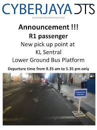 Kl sentral is the main station in kuala lumpur for all commuter, intercity, light rail, mrt and airport services. Cyberjaya Dts Attention All R1 Passenger New Pick Up Facebook