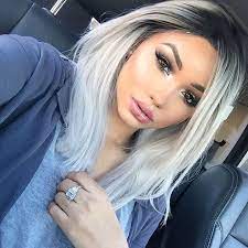 braunes haar grau gefarbt graues haar mit schwarzem hals braunes gefarbt graues schwarzem grey hair dye silver blonde hair dyed hair