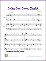 swing low sweet chariot free jazz piano duet sheet music