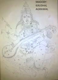 He created her to accompany him and to ward off his boredom. Pencil Sketch Of Maa Saraswati Desipainters Com