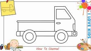 Drawing a car or truck is challenging because of all of the details and complicated parts. How To Draw A Pickup Truck Easy Step By Step For Kids Beginners Children 1 Youtube