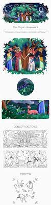 'chipko' krishna by keshav the chipko movement or chipko. Google Doodle Chipko Movement On Behance Chipko Movement Movement Drawing Google Doodles