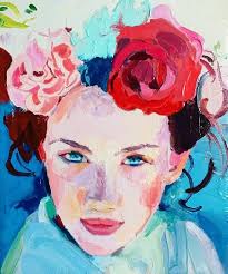 Farbenvielfalt in Linien auf Blau