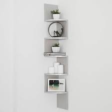 48 5 X 7 7 Corner Zig Zag Decorative Wall Shelf White Danya B Wall Mounted Shelves Corner Shelf Ideas Corner Shelves