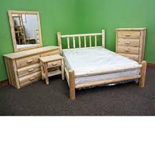 Subtle curved design gives it a gentle feel. Northern White Cedar 5pc Log Bedroom Set Twin Amish Log Furniture