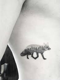 Black And White Fox Tattoos For Men Tattoo Of A Fox Landscape Tattoo Fox Tattoo Small Nature Tattoo