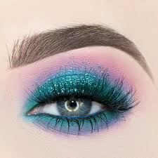 Teal Mermaid Glitter Eye Make Up Eyes Eye Makeup Bright Bold Dramatic Mermaid Eye Makeup Mermaid Eyes Unicorn Makeup