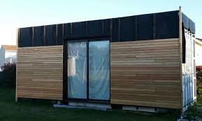 Container Shipping En Travaux Bardage Bois Meleze De Siberie Pose En Clair Voie Container House Construction Renovation Modular Homes
