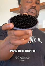 Made with 100% boar hair bristles, you get quality with every brush 🤝  @Rich Bonner #beardbrush #beard #beardcare #boarshairbrush
