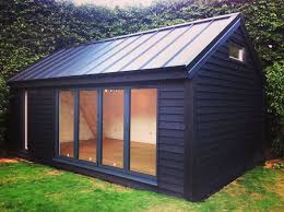 Garden2office On Instagram Gardenoffice Gardenroom Mezzanine Architecture Garden Bifolddoors Sweden Scandanavia Garden Buildings Shed Garden Studio