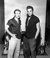 October 24, 1956: Elvis and his friend actor Nick Adams, in Memphis at Elvis'  home at 1034 Audubon Drive. Nick was in Memphis visiting Elvis for several  days.