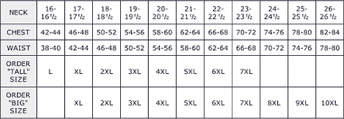 Clothing Size Chart Big Tall Outfits Clothing Size Chart