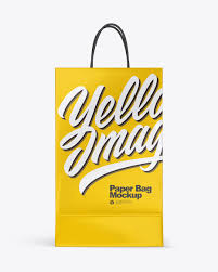 Download Glossy Shopping Bag W Rope Handles Mockup In Bag Sack Mockups On Yellow Images Object Mockups Yellowimages Mockups