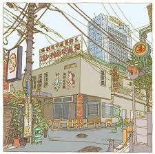 Tokyo 100 Views 26 30 On Behance City Cartoon City Drawing Building Illustration