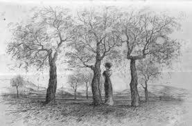 See more ideas about tree drawing, drawings, landscape drawings. Lady And Apricot Trees Drawing By Yevhen Chaika Saatchi Art