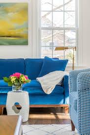 If you want to include a bright shade of blue, such as blue or cobalt, try to paint one of the walls that color. Cobalt Blue Family And Living Room Transitional Living Room Boston By Catherine Mcclure Interiors Houzz Uk