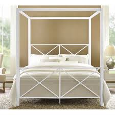 Transform the look of your bedroom by updating possibly the most important furniture in the space, letting you create a grand feel or a serene retreat. Queen Size Sturdy Metal Canopy Bed Frame In White Fastfurnishings Com