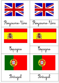 Cartes De Nomenclatures Les Drapeaux Materiel Educatif Montessori Nomenclature Geographie