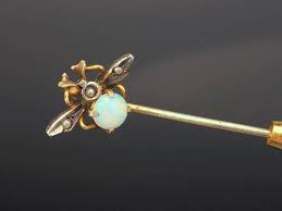 Opal Fly Stick Pin Antique Insect Lapel Pin Brooch Vintage Jewelry Mens Jewelry Vintage Items