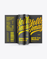 Glossy Metallic Can W Matte Finish Mockup In Can Mockups On Yellow Images Object Mockups