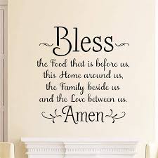 The dining room in my old house was truly magnificent, but by far the worst room for conversation. Decalmile Kitchen Wall Decals Christian Quotes Bless The Food That Is Before Us Family Wall Stickers Amen Prayer Living Room Dining Room Wall Decor Amazon Ca Tools Home Improvement