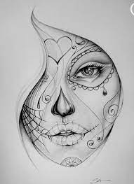 Drawing Ideas Skull Girl Tattoo Sketch Tattoo Design Tattoo Sketches