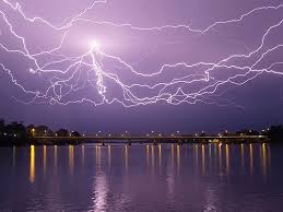 rare lightning display over Nowra