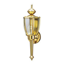 Westinghouse 1 Light Polished Brass Outdoor Wall Mount Coach Light Sconce 6692400 The Home Depot