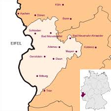 Auf der karte sind ganz viele verschiedene eifelregionen eingezeichnet. Eifel Gourmet Classic